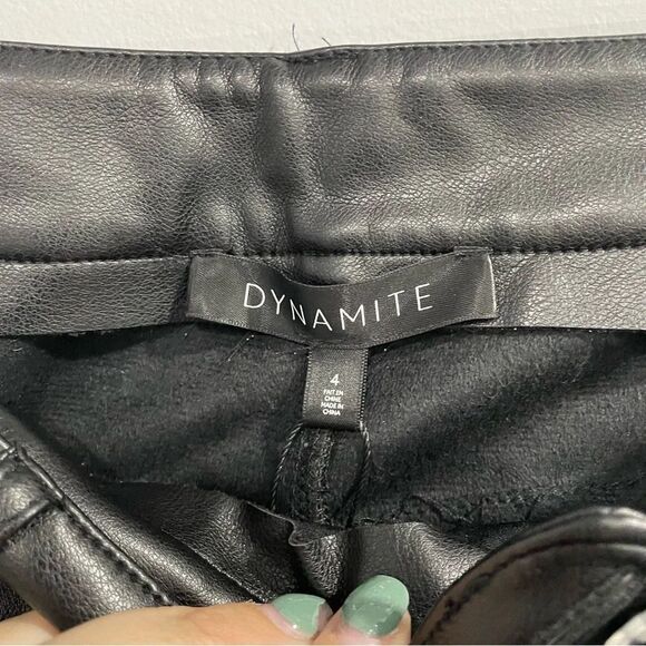 Dynamite Gisele Faux Leather Straight leg pants size 4 - Picture 2 of 8